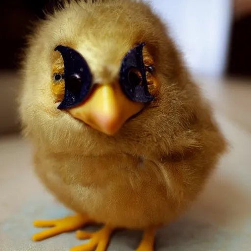 Prompt: a baby chick, steampunk