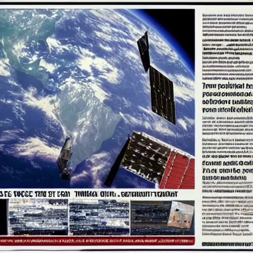 Image similar to satellite censorship, propaganda, poster