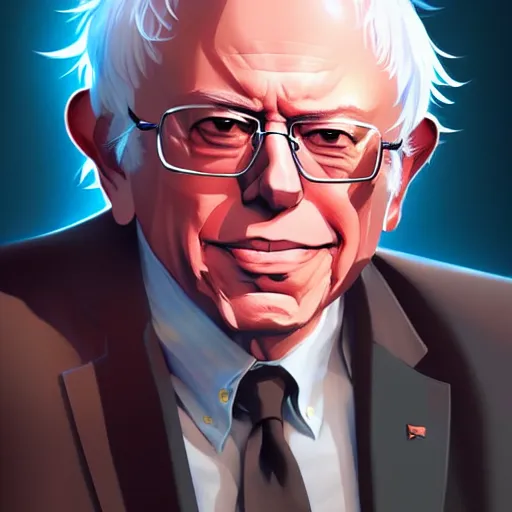 Image similar to bernie sanders, portrait shinkai makoto studio ghibli studio key hideaki anno sakimichan stanley artgerm lau rossdraws james jean marc simonetti elegant highly detailed digital painting artstation pixiv