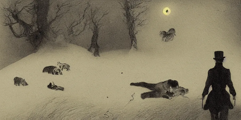 Image similar to strange aura in the style of Theodor Severin Kittelsen