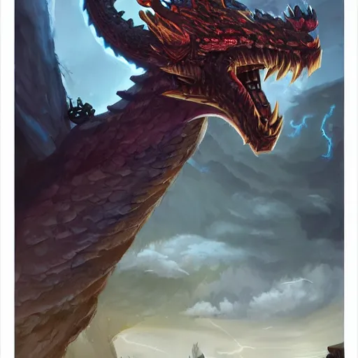 Image similar to The epic thunder serpent dragon, epic fantasy style, in the style of Greg Rutkowski, hearthstone artwork