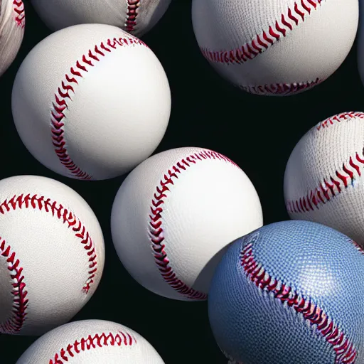 Prompt: ocean wave of baseballs, vibrant