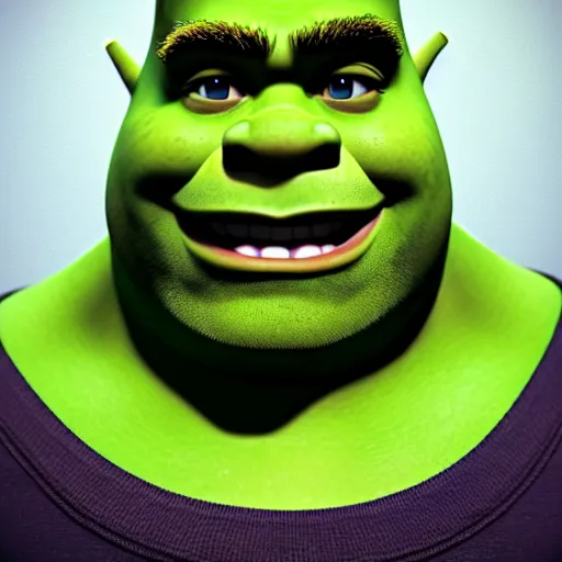 Prompt: portrait photograph of a beautiful handsome perfect shrek with majestic thick curly brown hair and an extremely chiseled jawline with sharp jagged cheekbones and a strong symmetrical facial structure with decently big lips realistic hyperrealistic 4 k resolution 8 k resolution highly detailed very detailed extremely detailed hd quality detailed face very detailed face extremely detailed face trending on artstation