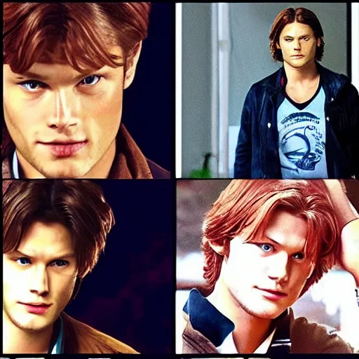 Image similar to sam winchester, dean winchester in the style of sailor moon