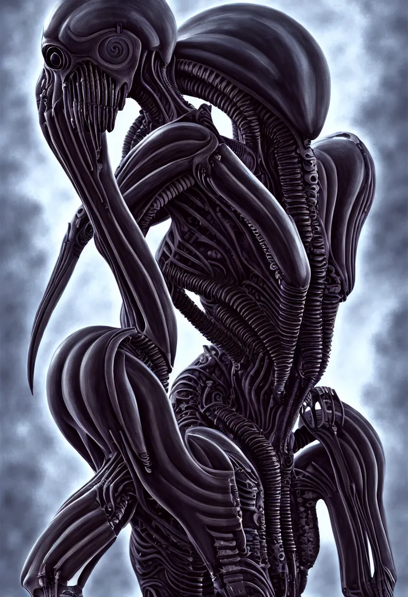 Image similar to beautiful symmetrical xenomorph young woman, aesthetic art, 8 k, high details, digital painting, concept art, matte painting, by bouguereaum, mimmo rottela, paul robertson