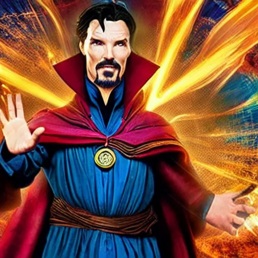 Prompt: a photo of Doctor Strange ((from Marvel)) asking for a bargain at the flea market, 8k UHD