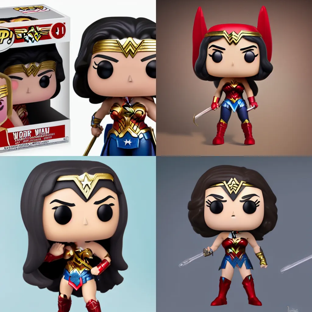 Prompt: Wonder Woman As A Funko Pop, Photorealistic, 4K
