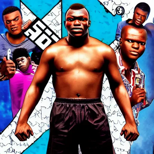 Prompt: ksi gta cover art