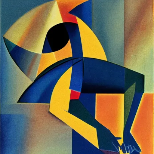 Image similar to beautiful sunset, 1 9 6 0 s woman dancing, cubism, muted colors, texture