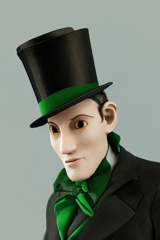 Prompt: Crow wearing a green formal overcoat and top hat, hyperrealistic, concept art, octane render, unreal engine 5, trending on DeviantArt, highly detailed, high quality, 8K, soft lighting, cute, natural lighting, realistic face, trending on Artstation, elegant clothes, profile picture, path traced, house background