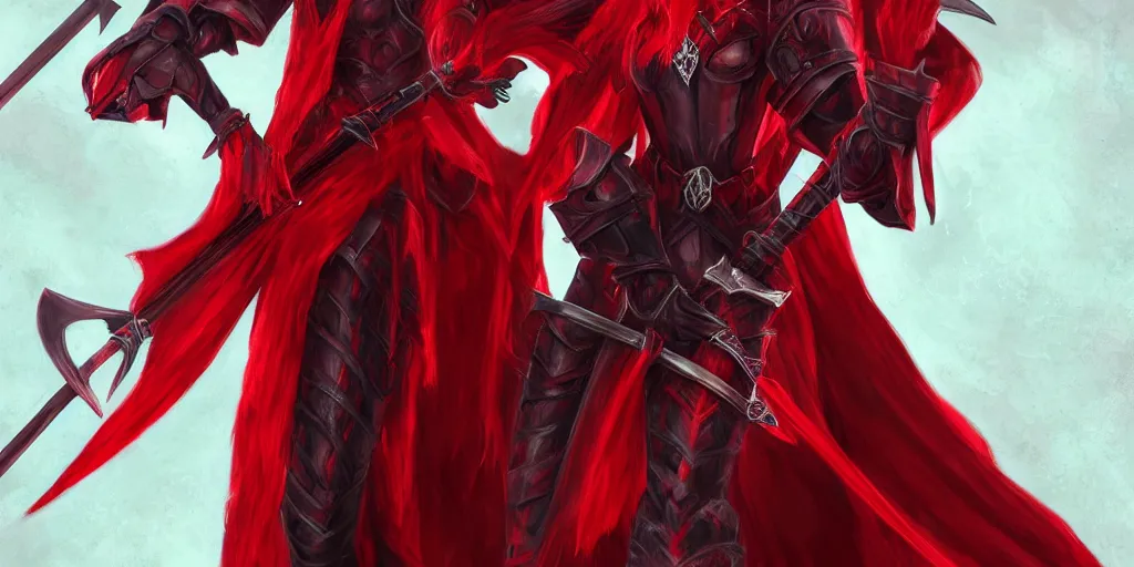 Prompt: 4k portrait of Crimson Abyss sheathing her sword