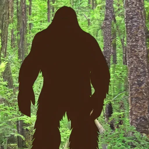 Prompt: bigfoot caught lacking on trailcam