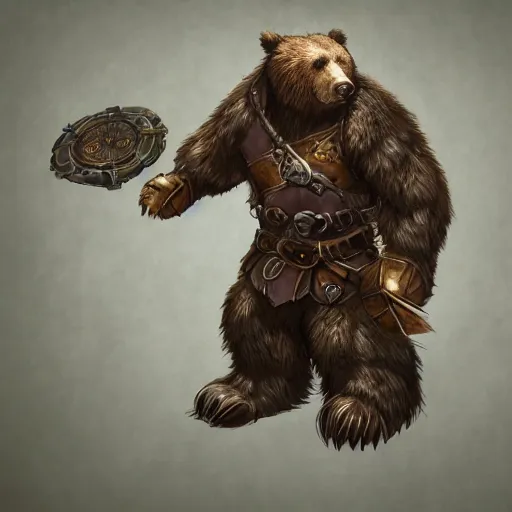 Prompt: rogue druid multiclass, transforming into a bear, dungeon and dragons, character concept, very detailed, trending on artstation, portrait