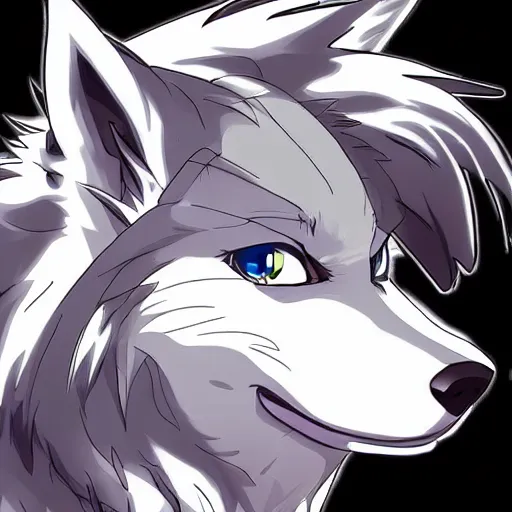 Image similar to key anime visual portrait of an anthropomorphic anthro wolf fursona, in a jacket, with handsome eyes, official modern anime art