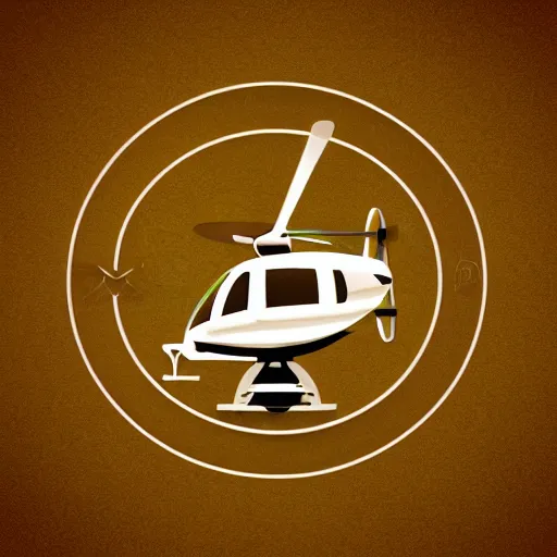 Prompt: retro illustration of a helicopter, logo,