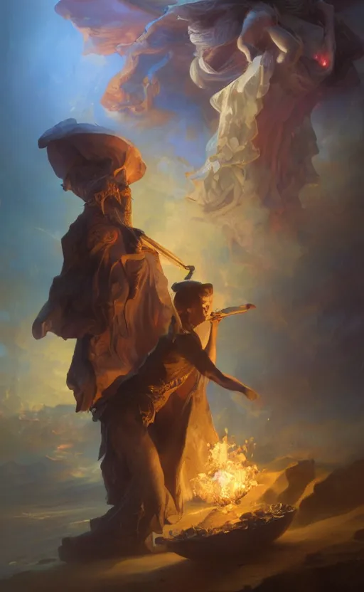 Image similar to the grime reaper holds the sands of time in his hand by kev walker and vladimir volegov and delphin enjolras and daniel f. gerhartz