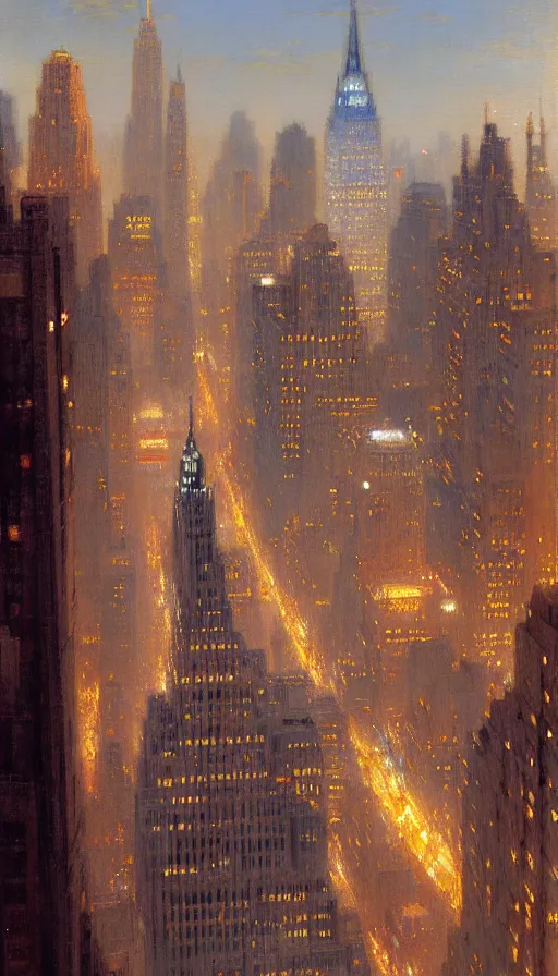 Image similar to city of modern new york. highly detailed painting by gaston bussiere, craig mullins, j. c. leyendecker