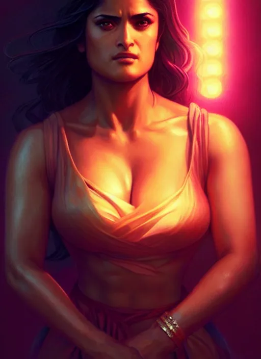 Beautiful alluring (unclad 1.5) girl Salma Hayek, big boobies - AI  Generated Artwork - NightCafe Creator