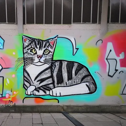 Image similar to Photo of a Graffiti wall with a drawing of a cat by Colette Miller