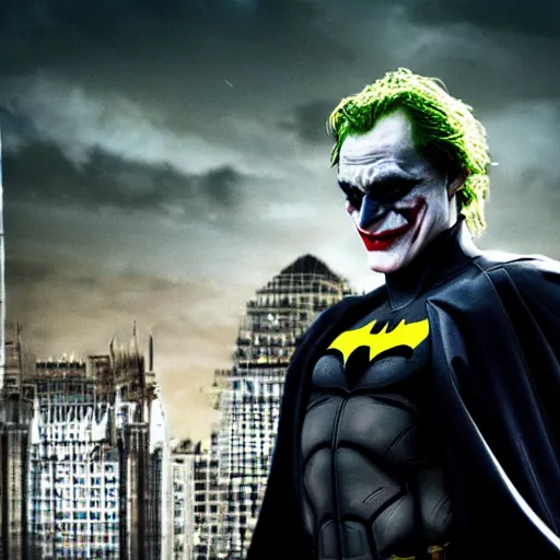 Image similar to batman movie scene boris johnson as the joker, super villain, dc comics, marvel, photorealistic, villain, 8 k