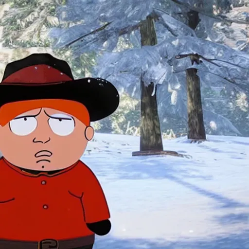 Prompt: Eric Cartman in Red dead redemption 2