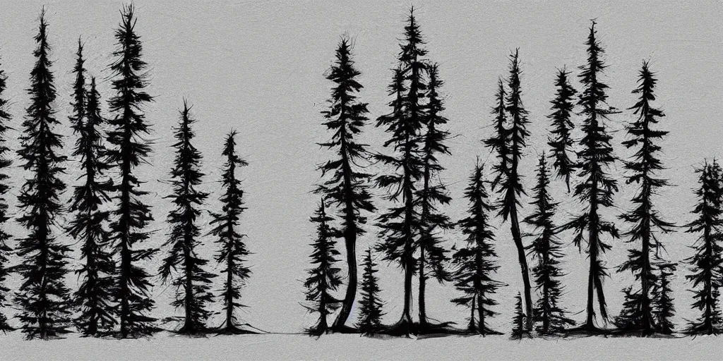 spruce tree drawing