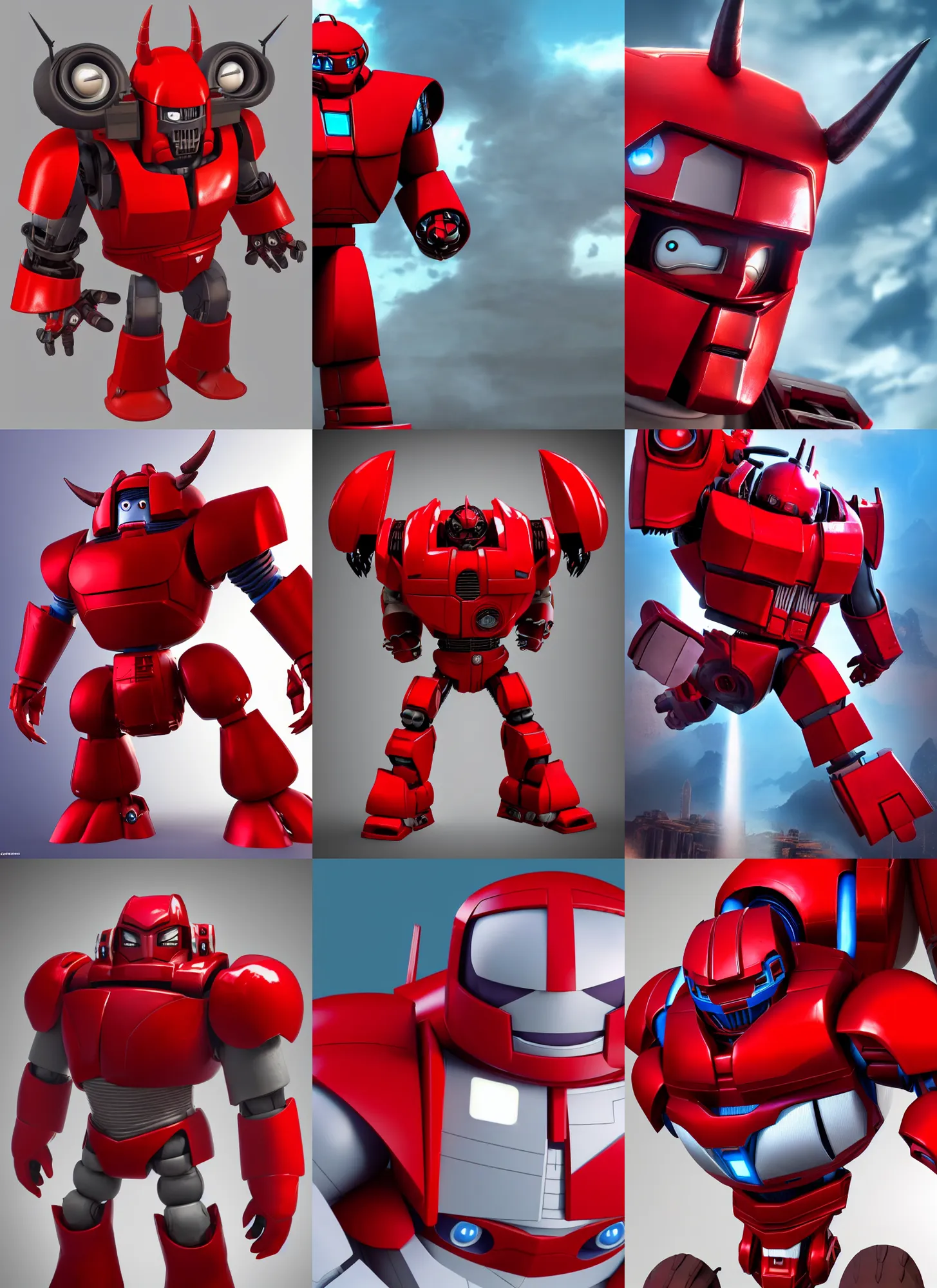 Prompt: character portrait of cliffjumper from the transformers, cliffjumper, horned helmet, transformers, transformers, transformers fall of cybertron, transformers fall of cybertron, rounded design, round, round robot, baymax, 8 k, octane render