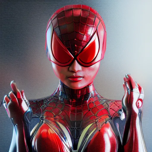 Image similar to Ayumi Hamasaki as spiderwoman terminator , muscle extremely detailed, fantastic details full face, mouth, trending on artstation, pixiv, cgsociety, hyperdetailed Unreal Engine 4k 8k ultra HD, WLOP