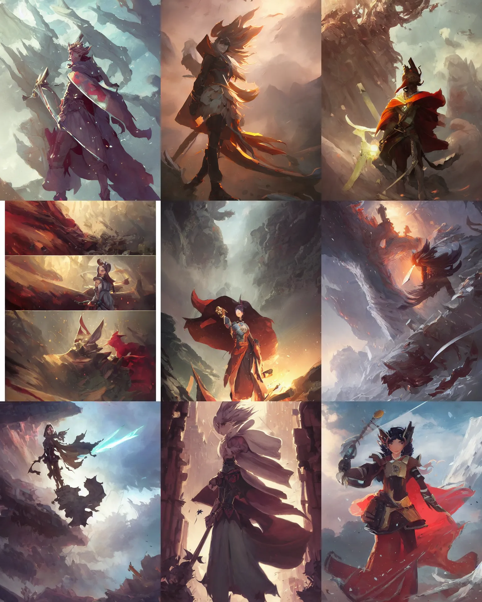 Prompt: Nertoge guilds number one proud warrior, windy, capes, magnificent, medium shot, close up, details, sharp focus, elegant, highly detailed, illustration, by Jordan Grimmer and greg rutkowski and PiNe(パイネ) and 薯子Imoko and 香川悠作 and wlop and maya takamura, intricate, beautiful, Trending artstation, pixiv, digital Art