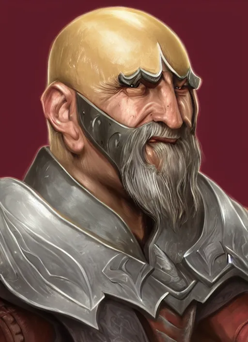 Image similar to warrior character portrait paladin old male hobbi fantasy