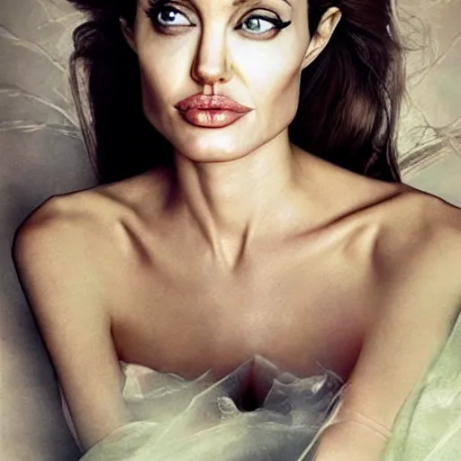 Image similar to an amazing award winning photo of angelina jolie as princess zelda