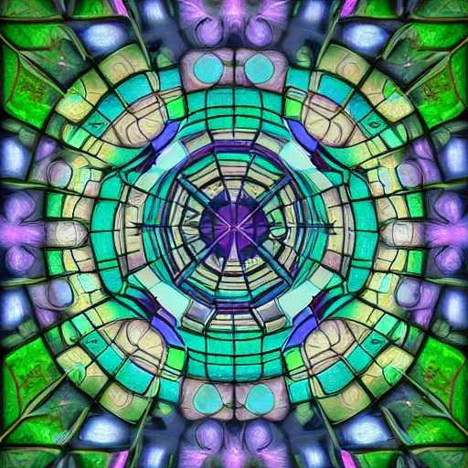 Image similar to a portal in weird geometric garden, trending on art station