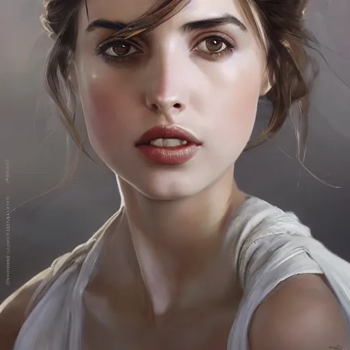 Image similar to portrait of beautiful happy young ana de armas wearing a beautiful silky white dress, half life 2, dishonored 2, painted by greg rutkowski, painted by stanley artgerm, painted by igor kieryluk, digital art, promotional art, trending on artstation