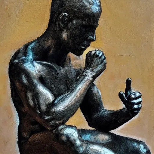 Prompt: the thinker 🎨,