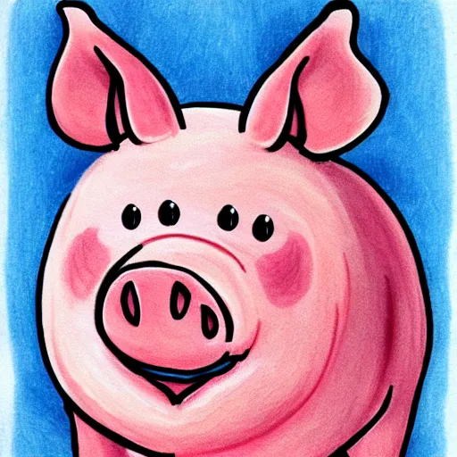 Image similar to face of cutest pig in the world. Artistic. Concept art. Drawing. High details. Cute.