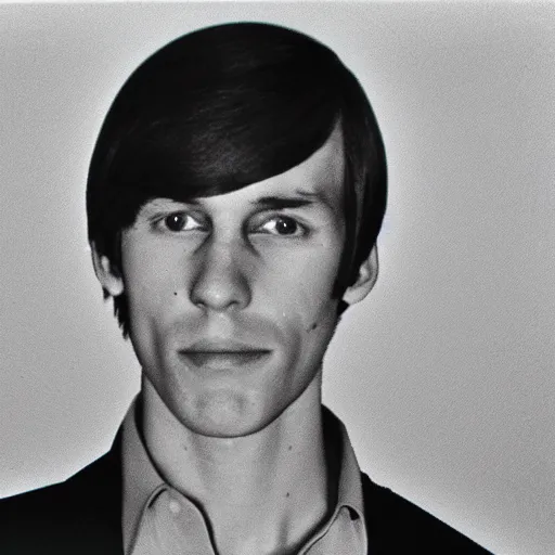 Image similar to A photograph portrait of Jerma985 with short-medium length hair a combover wearing early 1970s menswear in the early 1970s, taken in the early 1970s, grainy, taken on a 1970s Polaroid Camera, realistic, hyperrealistic, very realistic, highly detailed, very detailed, extremely detailed, detailed, digital art, trending on artstation, colorized photo