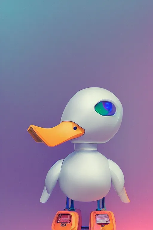 Prompt: robot duck concept, detailed, sharp focus, pastel, intricate, realistic, smooth, volumetric lighting, digital painting, by miyazaki