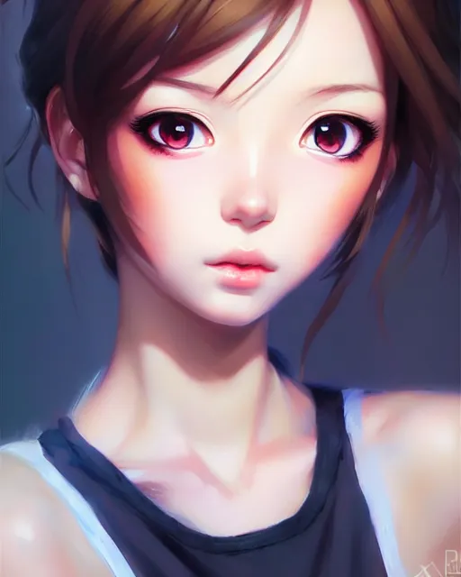 Image similar to portrait Anime girl cute-fine-face, pretty face, realistic shaded Perfect face, full body, fine details. Anime. realistic shaded lighting by Ilya Kuvshinov Giuseppe Dangelico Pino and Michael Garmash and Rob Rey