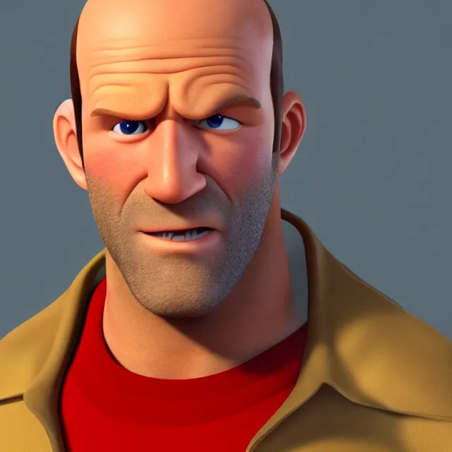 Prompt: jason statham as a pixar disney character from up 2 0 0 9 unreal engine octane render 3 d render photorealistic