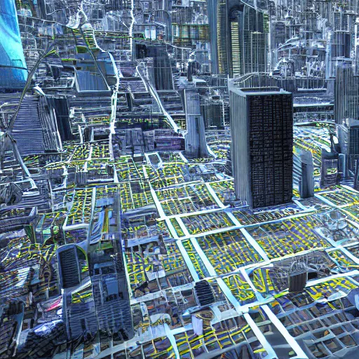 Image similar to distopian city 3 d, dark scifi, futuristic distopia by stanslav lem, journey across the urban district, neverland, ultra hd rendered, ultra realsim