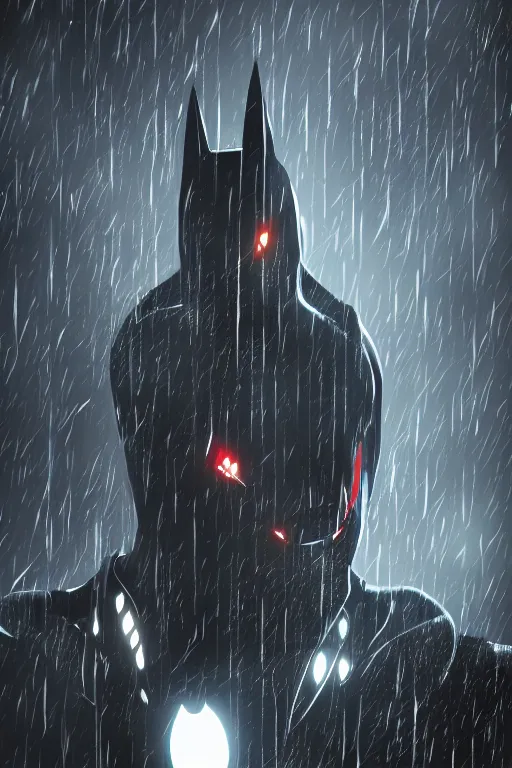 Prompt: a profile shot of the batman in the style of cyberpunk, photorealistic, cinematic, 8k