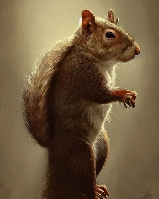 Image similar to a portrait of a squirrel dressed like a [ roman empire ] senator!, art by greg rutkowski and artgerma, stunning! concept art, character design