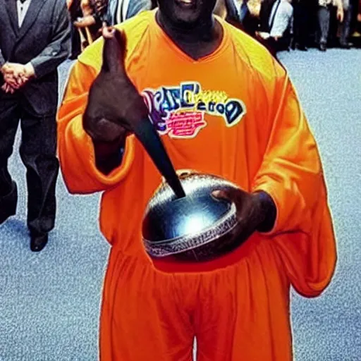 Prompt: Shaq cosplaying as Piccolo from Dragon Ball Z archival Smithsonian institution photography by Wes Anderson colorized