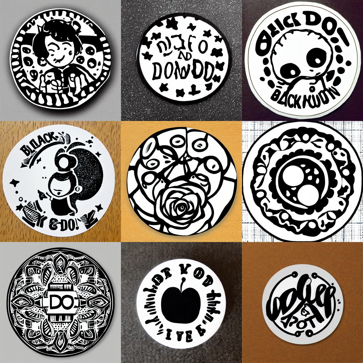 Prompt: !!! to do!!! black and white round sticker