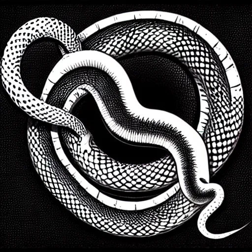 Prompt: white background. s sign with snake texture. joe fenton, dan hilliel. very sharp, extreme high detail