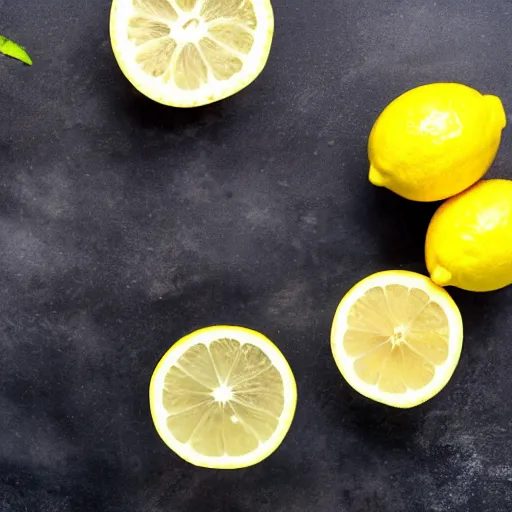 Prompt: bowl of water with slices of lemon floating in it