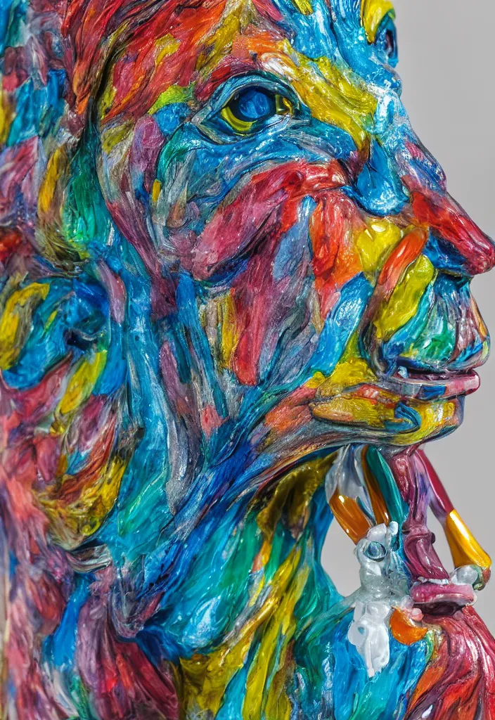 Image similar to bojack horseman, anatomical model made of translucent colored resin, by damien hirst, bokeh, sigma 3 5 mm f / 8