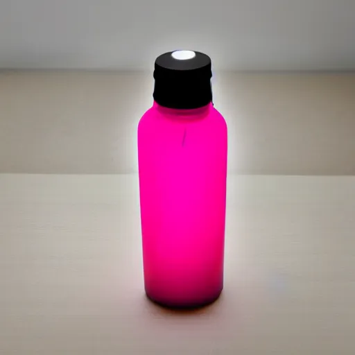 Prompt: glowing neon waterbottle