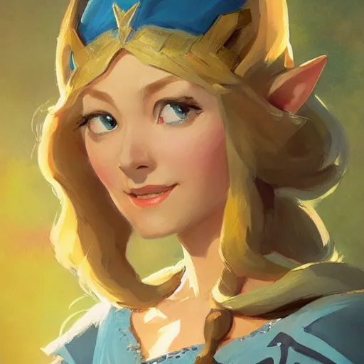 Prompt: greg manchess portrait of zelda as disney character, triforce, perfect face, matte painting, bold shapes, hard edges, by huang guangjian, gil elvgren, sachin teng. in a beautiful landscape full of emotions, cgsociety masterpiece, artstation trending, by rossdraws, ghibli, kimi no na wa, greg rutkowski, simon stalberg