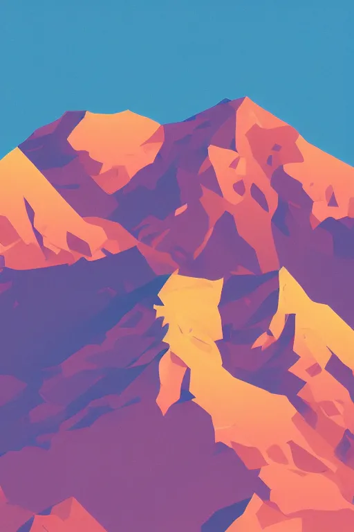 Image similar to sunrise mountain water vector illustration digital art by james gilleard trending on artstation